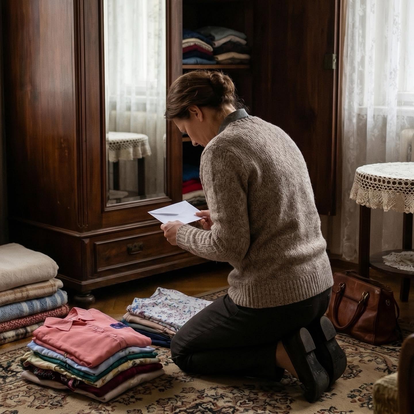 Mama umarła w listopadzie. Sprzątając jej mieszkanie, znalazłam w szafie kopertę z dwudziestoma tysiącami złotych i kartką: “Dla Janusza, którego znasz jako sąsiada z czwartego piętra”