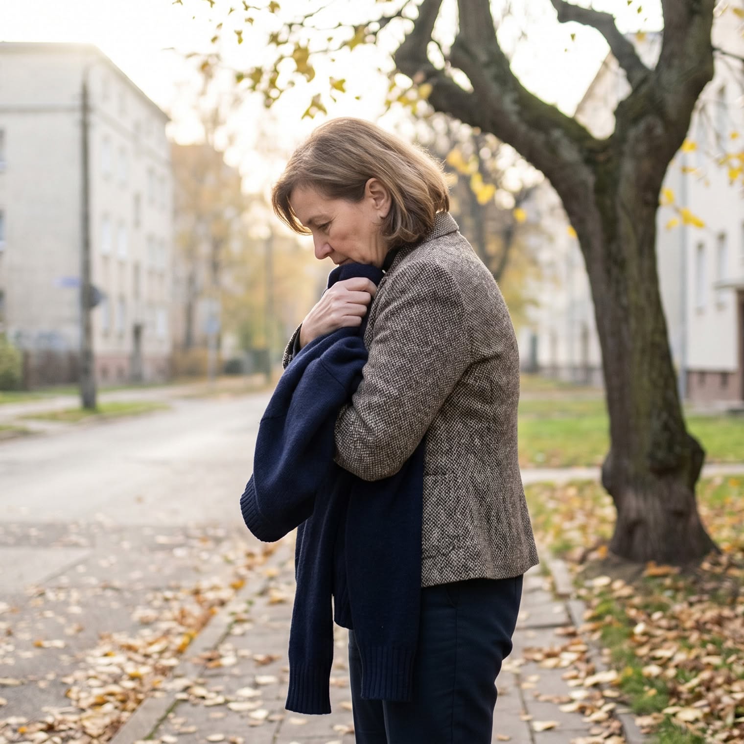 Mąż zmarł w październiku. Tydzień później kurier przywiózł paczkę zaadresowaną na jego nazwisko – w środku sweter w jego rozmiarze i bilecik: “Żebyś nie marzł na działce. Twoja Krysia”. Nie mamy żadnej działki