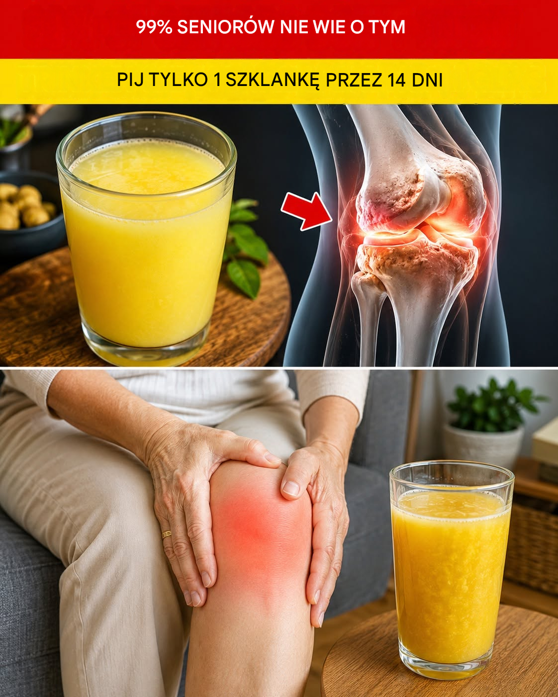 Ulgę w bólu kolana przynosi TEN mocny napój (konieczny dla seniorów!) Aby nadal otrzymywać moje przepisy, daj mi znać… Dziękuję!