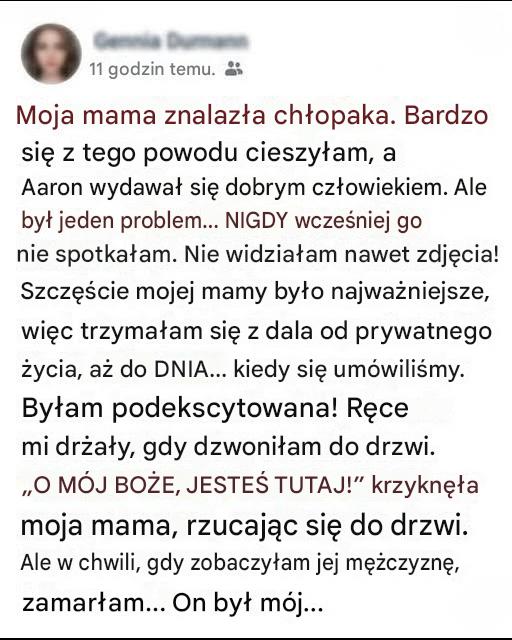 Nowy chłopak mojej mamy w końcu nas odwiedził — ale w chwili, gdy wszedł, moje życie się skończyło.