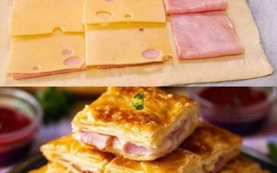 Ciasto francuskie z szynką i serem